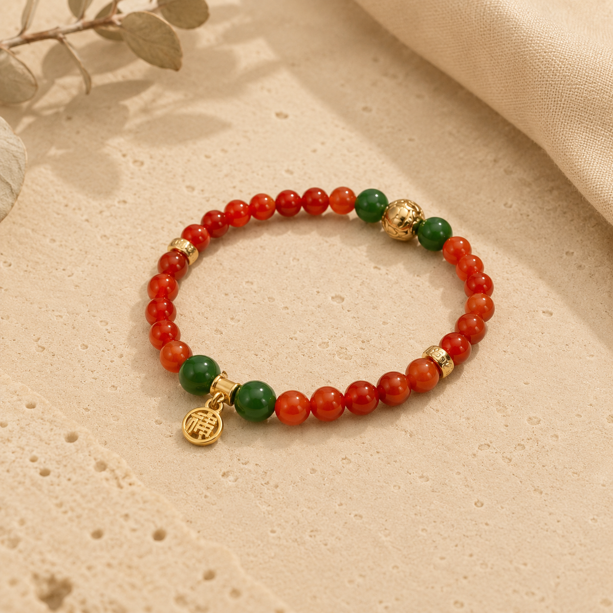 D226 Red Glimmer – Starry Ring Bracelet